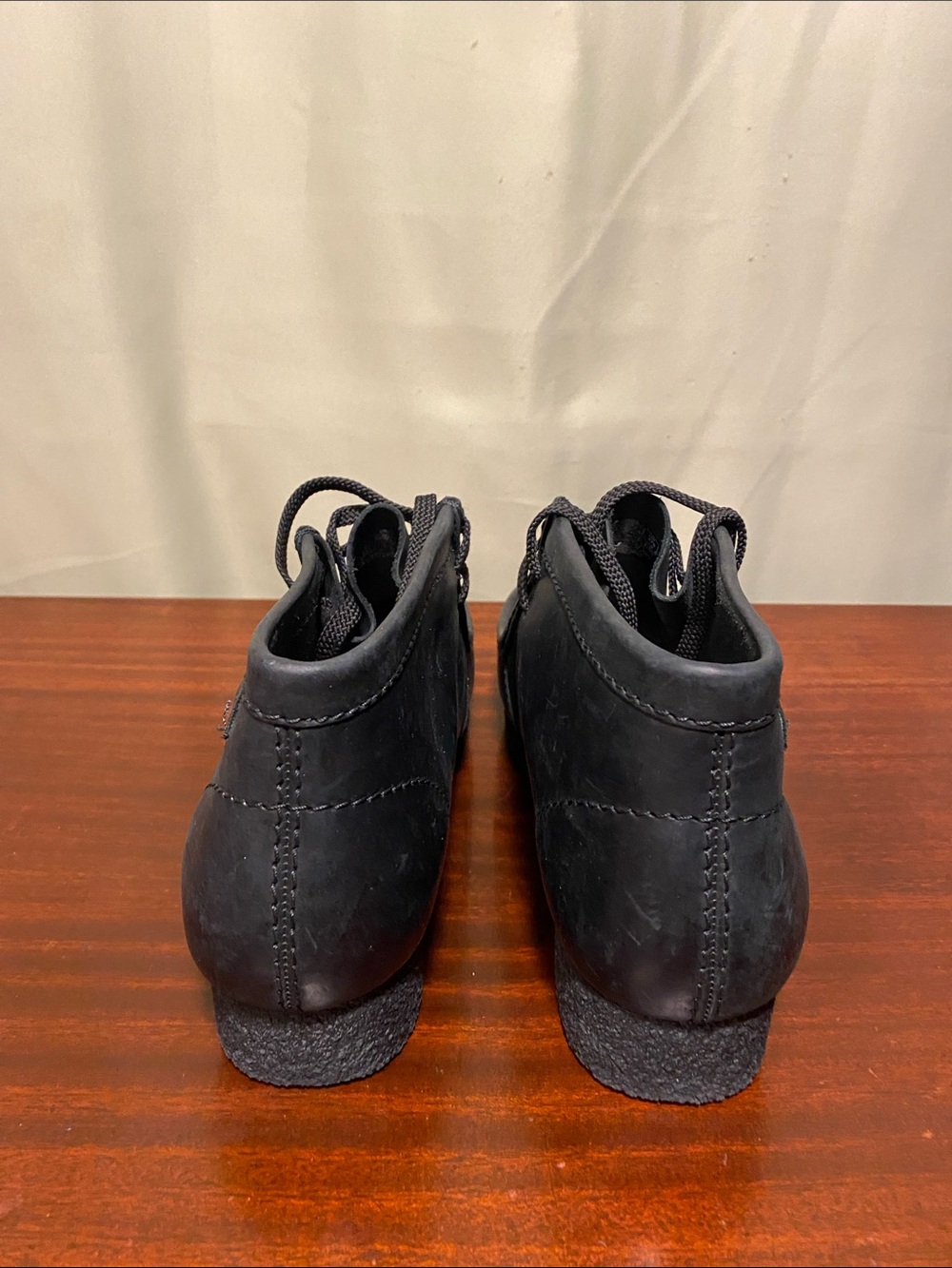 Clarks Shacre Wallabies Chukka Boots Black Leather Wallabies Mens size 10.5W - Picture 4 of 7